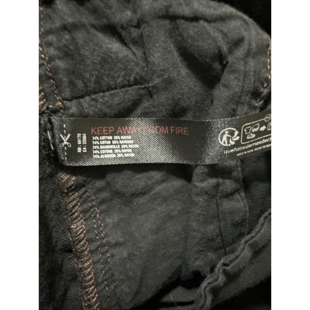Free People Small Black Drawstring Waist Pants Barrel Wide Leg Jeans Striped - Picture 9 of 9